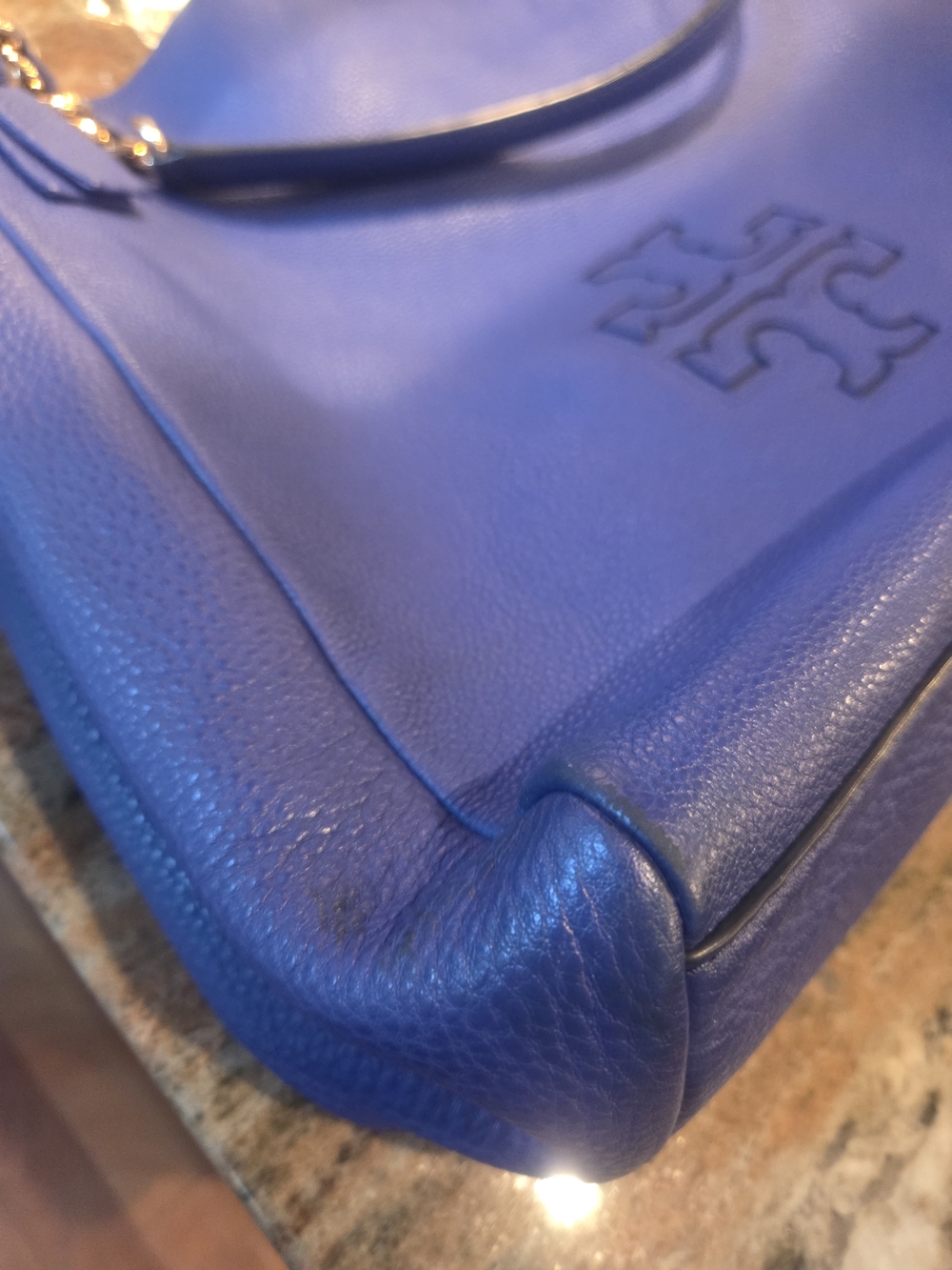 Tory Burch Cobalt Blue Leather Shoulder Bag with Matching Wallet - Picture 6 of 10